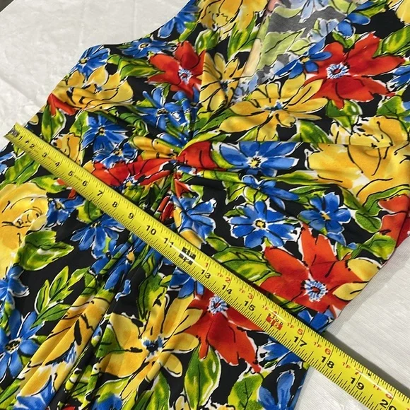 Rafaella women’s size large floral pattern maxi dress with side slits stretchy - Picture 13 of 16